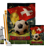 World Cup Switzerland - Sports Interests Vertical Impressions Decorative Flags HG190142 Made In USA