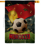 World Cup Morocco - Sports Interests Vertical Impressions Decorative Flags HG190130 Made In USA