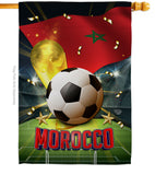 World Cup Morocco - Sports Interests Vertical Impressions Decorative Flags HG190130 Made In USA