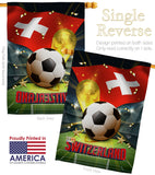 World Cup Switzerland - Sports Interests Vertical Impressions Decorative Flags HG190142 Made In USA