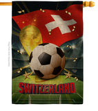 World Cup Switzerland - Sports Interests Vertical Impressions Decorative Flags HG190142 Made In USA