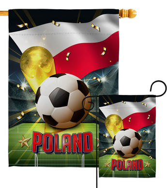 World Cup Poland - Sports Interests Vertical Impressions Decorative Flags HG190134 Made In USA