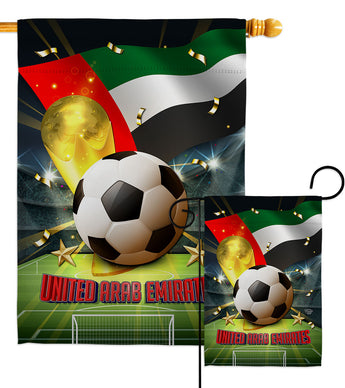 World Cup United Arab Emirates - Sports Interests Vertical Impressions Decorative Flags HG190145 Made In USA