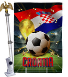 World Cup Croatia - Sports Interests Vertical Impressions Decorative Flags HG190120 Made In USA