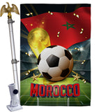 World Cup Morocco - Sports Interests Vertical Impressions Decorative Flags HG190130 Made In USA