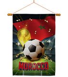 World Cup Morocco - Sports Interests Vertical Impressions Decorative Flags HG190130 Made In USA