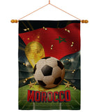 World Cup Morocco - Sports Interests Vertical Impressions Decorative Flags HG190130 Made In USA