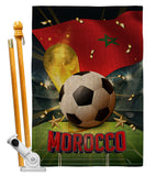 World Cup Morocco - Sports Interests Vertical Impressions Decorative Flags HG190130 Made In USA