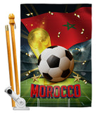 World Cup Morocco - Sports Interests Vertical Impressions Decorative Flags HG190130 Made In USA