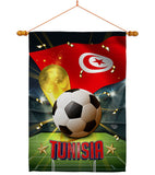 World Cup Tunisia - Sports Interests Vertical Impressions Decorative Flags HG190143 Made In USA