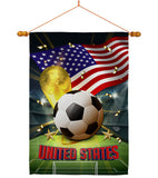 World Cup United States - Sports Interests Vertical Impressions Decorative Flags HG190146 Made In USA