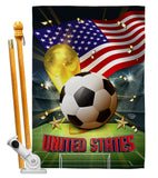 World Cup United States - Sports Interests Vertical Impressions Decorative Flags HG190146 Made In USA