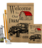 Welcome Farm - Southern Country & Primitive Vertical Impressions Decorative Flags HG137191 Made In USA