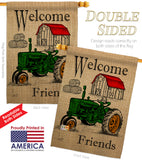 Welcome Friends Y'all - Southern Country & Primitive Vertical Impressions Decorative Flags HG137190 Made In USA