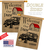 Welcome Farm - Southern Country & Primitive Vertical Impressions Decorative Flags HG137191 Made In USA