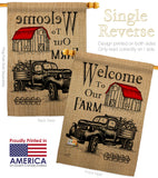 Welcome Farm - Southern Country & Primitive Vertical Impressions Decorative Flags HG137191 Made In USA