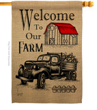 Welcome Farm - Southern Country & Primitive Vertical Impressions Decorative Flags HG137191 Made In USA