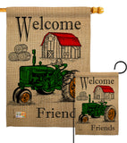 Welcome Friends Y'all - Southern Country & Primitive Vertical Impressions Decorative Flags HG137190 Made In USA