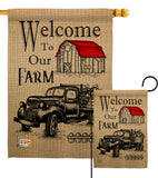 Welcome Farm - Southern Country & Primitive Vertical Impressions Decorative Flags HG137191 Made In USA