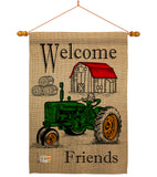 Welcome Friends Y'all - Southern Country & Primitive Vertical Impressions Decorative Flags HG137190 Made In USA