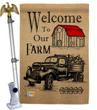 Welcome Farm - Southern Country & Primitive Vertical Impressions Decorative Flags HG137191 Made In USA