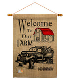 Welcome Farm - Southern Country & Primitive Vertical Impressions Decorative Flags HG137191 Made In USA