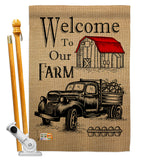 Welcome Farm - Southern Country & Primitive Vertical Impressions Decorative Flags HG137191 Made In USA