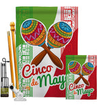 Maracas Cinco de Mayo - Southwest Country & Primitive Vertical Impressions Decorative Flags HG115126 Made In USA