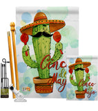 Mr Cactus Cinco de Mayo - Southwest Country & Primitive Vertical Impressions Decorative Flags HG115130 Made In USA