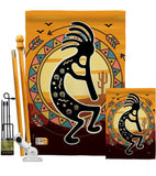 Kokopelli Playing Flute - Southwest Country & Primitive Vertical Impressions Decorative Flags HG115145 Made In USA