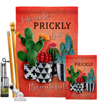 Prickly But Beautiful - Southwest Country & Primitive Vertical Impressions Decorative Flags HG115227 Made In USA