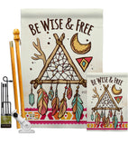 Be Wise & Free - Southwest Country & Primitive Vertical Impressions Decorative Flags HG137008 Made In USA