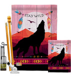 Stay Wild - Southwest Country & Primitive Vertical Impressions Decorative Flags HG137018 Made In USA