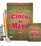 Suzani Cinoco de Mayo - Southwest Country & Primitive Vertical Impressions Decorative Flags HG137042 Made In USA