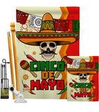 Calavera Cinco de Mayo - Southwest Country & Primitive Vertical Impressions Decorative Flags HG137045 Made In USA