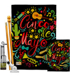 El Fiesta Cinco de Mayo - Southwest Country & Primitive Vertical Impressions Decorative Flags HG192061 Made In USA