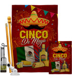 Cinco Festival - Southwest Country & Primitive Vertical Impressions Decorative Flags HG192537 Made In USA