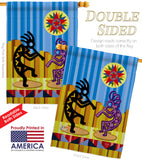 Kokopelli Dream - Southwest Country & Primitive Vertical Impressions Decorative Flags HG115079 Made In USA