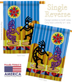 Kokopelli Dream - Southwest Country & Primitive Vertical Impressions Decorative Flags HG115079 Made In USA