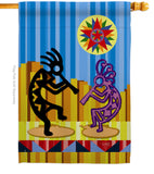 Kokopelli Dream - Southwest Country & Primitive Vertical Impressions Decorative Flags HG115079 Made In USA