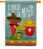 Chili Pepper Cinco de Mayo - Southwest Country & Primitive Vertical Impressions Decorative Flags HG115125 Made In USA