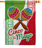 Maracas Cinco de Mayo - Southwest Country & Primitive Vertical Impressions Decorative Flags HG115126 Made In USA