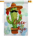 Mr Cactus Cinco de Mayo - Southwest Country & Primitive Vertical Impressions Decorative Flags HG115130 Made In USA