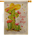 Cactus Cinco de Mayo - Southwest Country & Primitive Vertical Impressions Decorative Flags HG115178 Made In USA