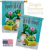 Succulent Welcome - Southwest Country & Primitive Vertical Impressions Decorative Flags HG115253 Made In USA