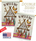 Be Wise & Free - Southwest Country & Primitive Vertical Impressions Decorative Flags HG137008 Made In USA