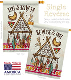 Be Wise & Free - Southwest Country & Primitive Vertical Impressions Decorative Flags HG137008 Made In USA