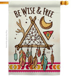 Be Wise & Free - Southwest Country & Primitive Vertical Impressions Decorative Flags HG137008 Made In USA