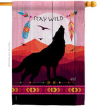 Stay Wild - Southwest Country & Primitive Vertical Impressions Decorative Flags HG137018 Made In USA