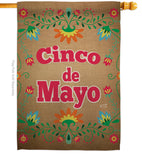 Suzani Cinoco de Mayo - Southwest Country & Primitive Vertical Impressions Decorative Flags HG137042 Made In USA